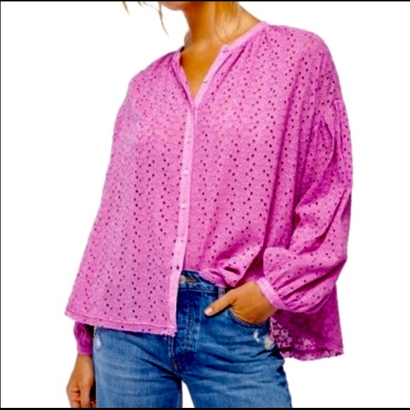 NWT Free People Maddison Eyelet blouse S - Picture 7 of 7